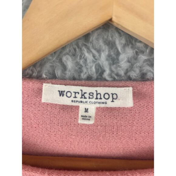 Workshop Republic Clothing Pink Star Knit Sweater Women’s Medium Soft Crewneck - Picture 2 of 6